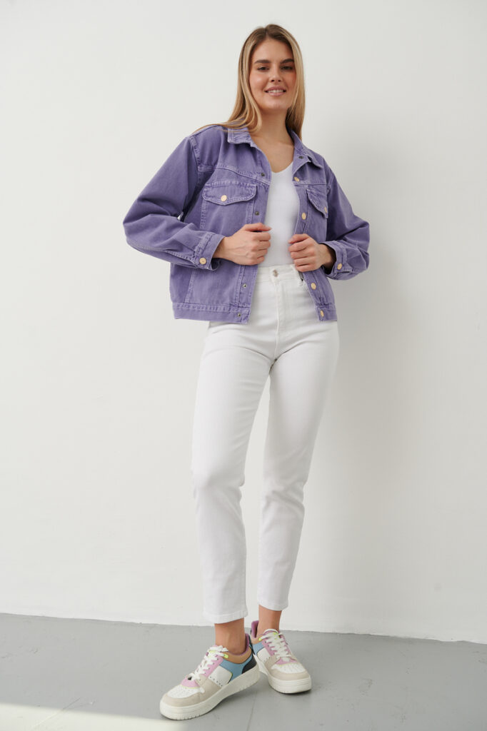 жакет женский джинсовый фиолетовый 2