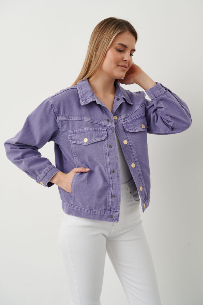 жакет женский джинсовый фиолетовый 3