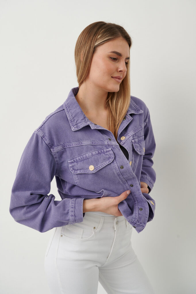 жакет женский джинсовый фиолетовый 6