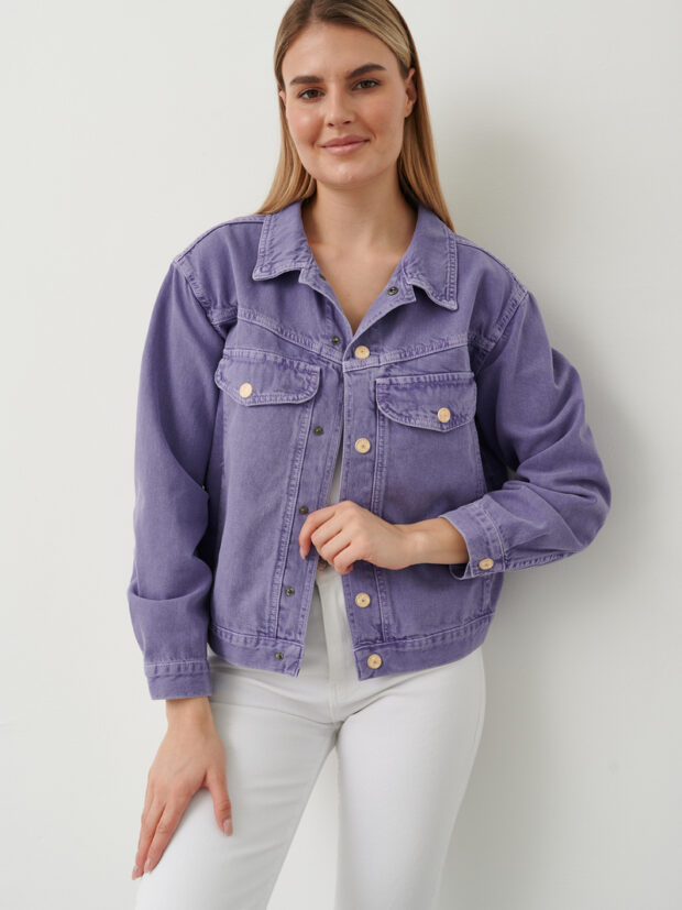 mtr 0310 047 lila Фиолетовый Жакет женский джинсовый