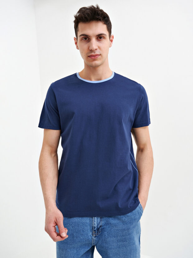 fine joyce f011 0600 d.blue Темно синий Футболка мужская