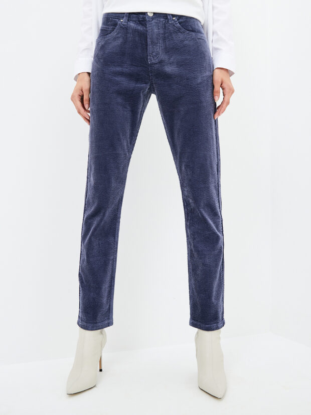 mossmore mr2001 1008 Вельвет blue Синий Брюки женские