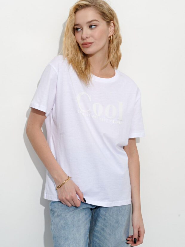 whitney b w919 white Белый Футболка женская