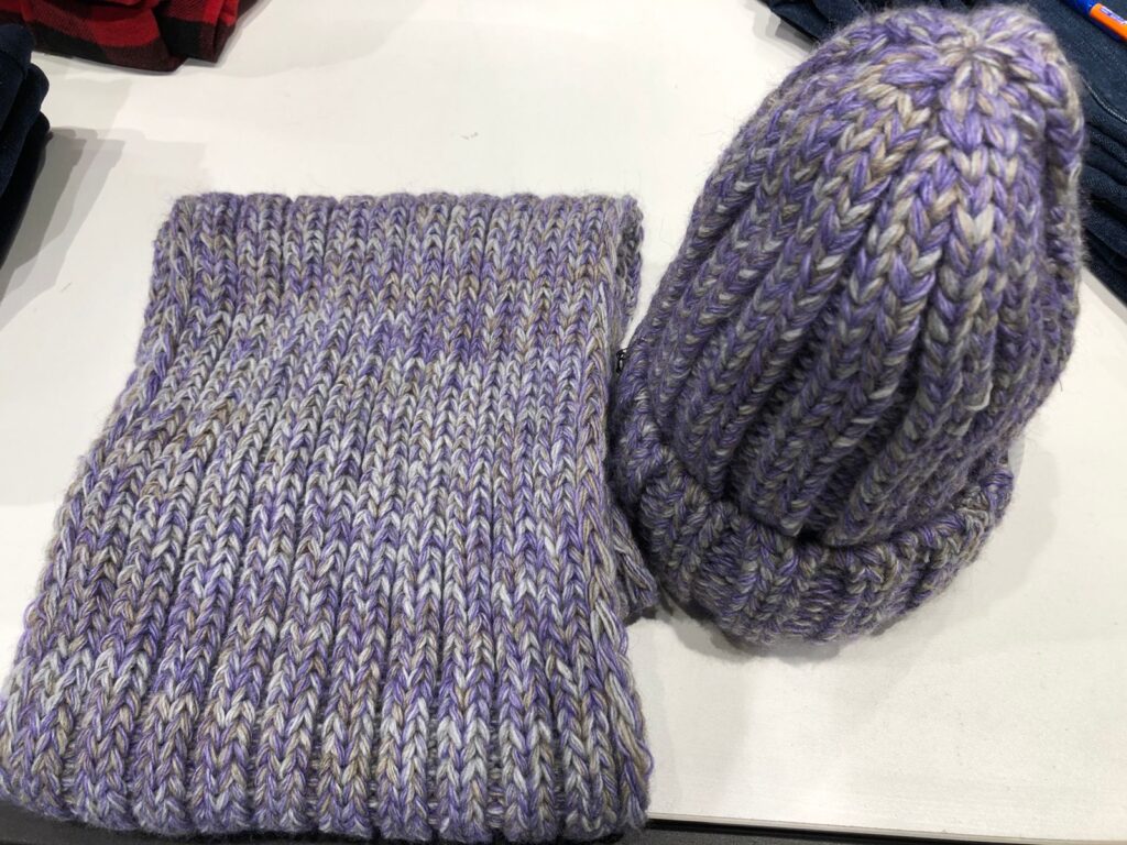 праздник  меланж сиреневая комплект женскяя (снуд и шапка) #; 1