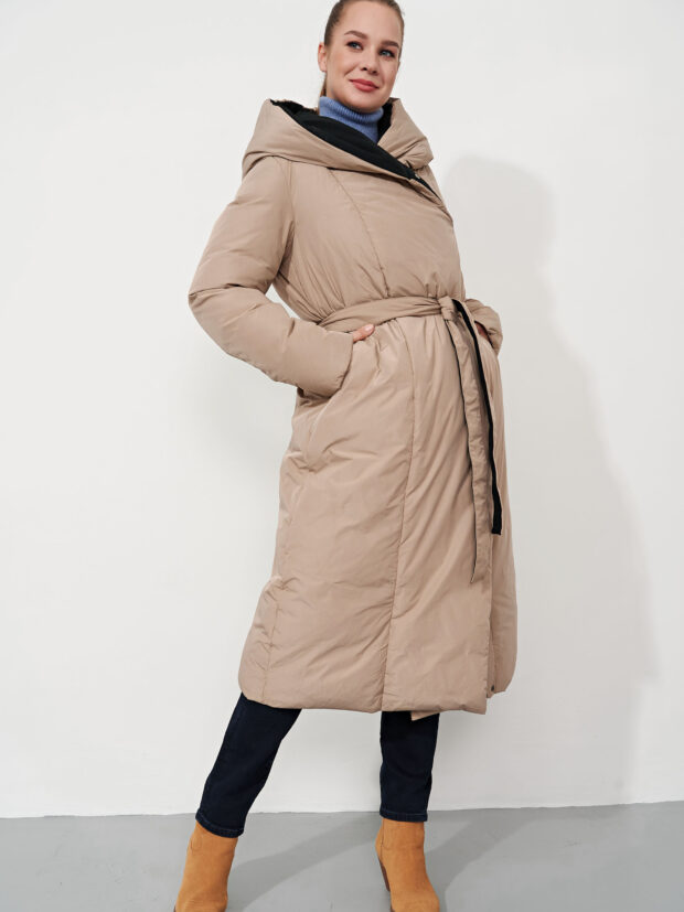 jc.rosy pink 001 5 Бежевый Пальто женское утепленное