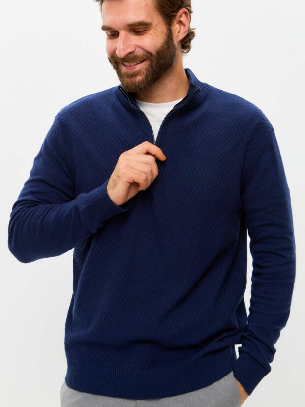 fine joyce f421 1570 d.blue Темно синий Джемпер мужской