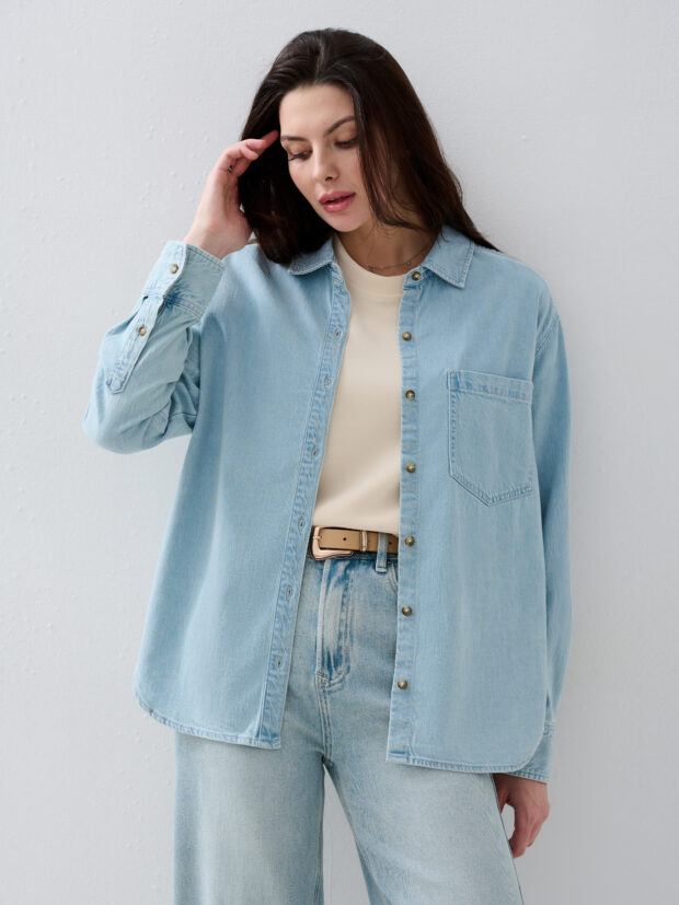 bochetti cch 4027С 19627 v56 Светло голубой Рубашка женская джинсовая