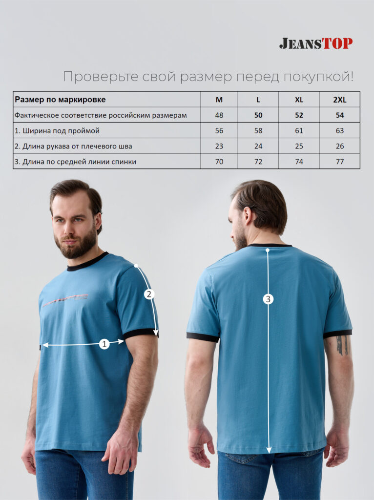 футболка мужская синяя 8
