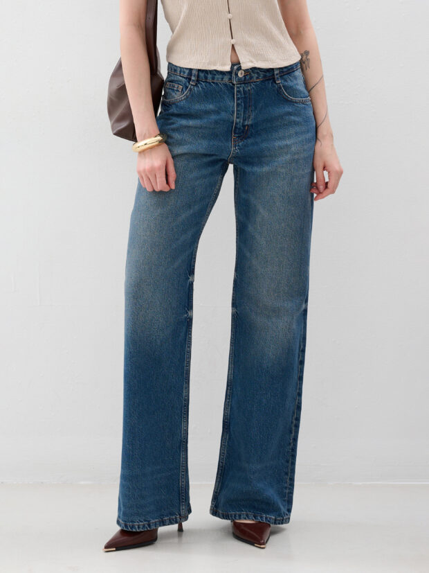 lacarino 7650 dark blue tnt Темно синий тинт Джинсы женские
