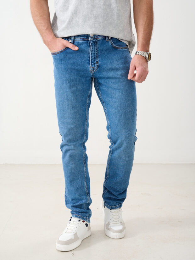 lacarino 8196 blue Синий Джинсы мужские