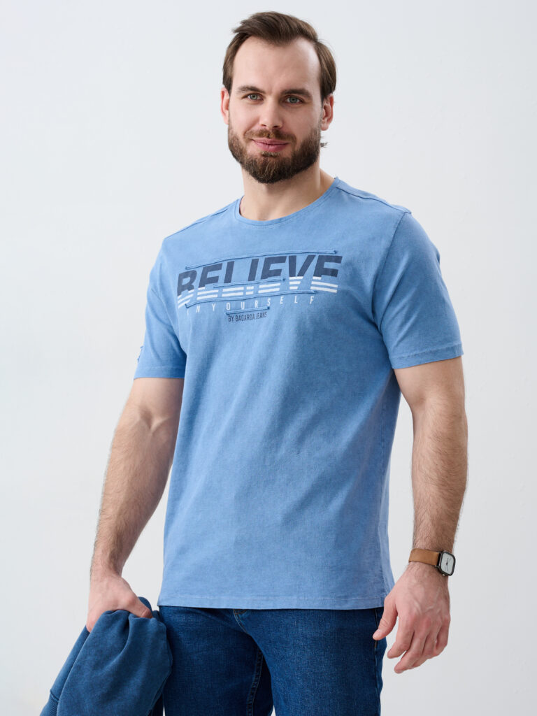 футболка мужская синяя 1