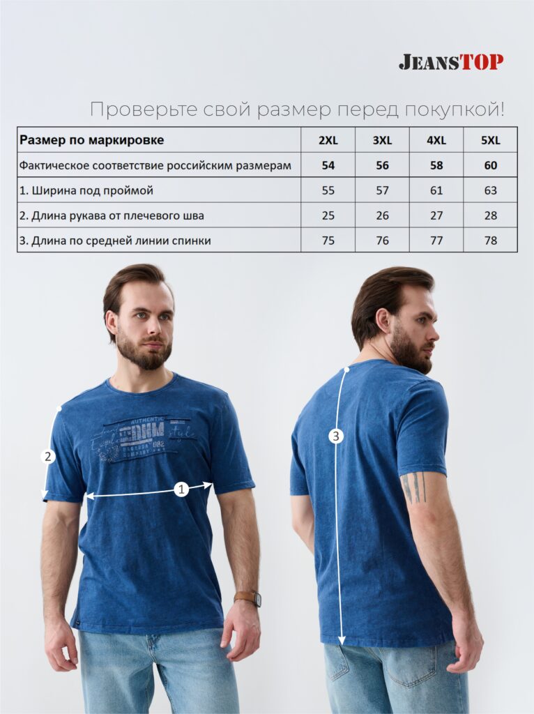 футболка мужская синяя 8