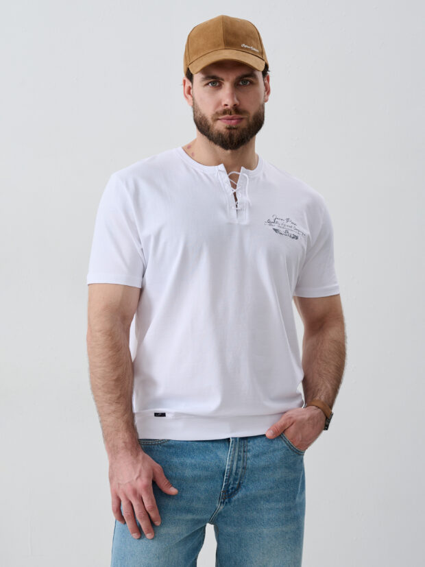 jean piere 5027 beyaz Белый Футболка мужская