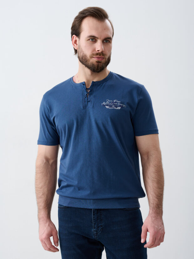 jean piere 5027 indigo Синий Футболка мужская