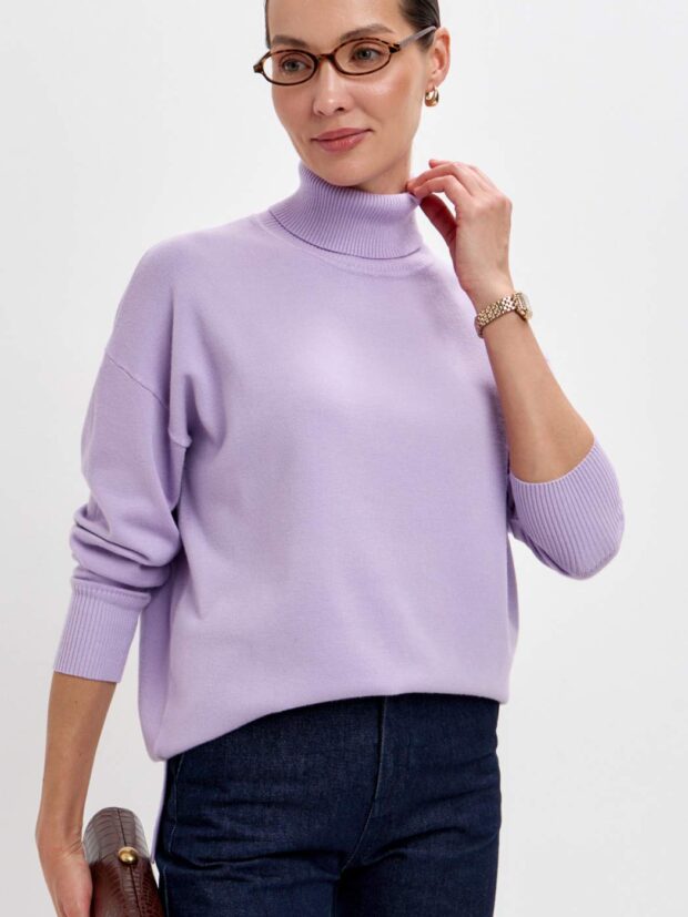 fine joyce f122 1507 lavander Сиреневая Водолазка женская