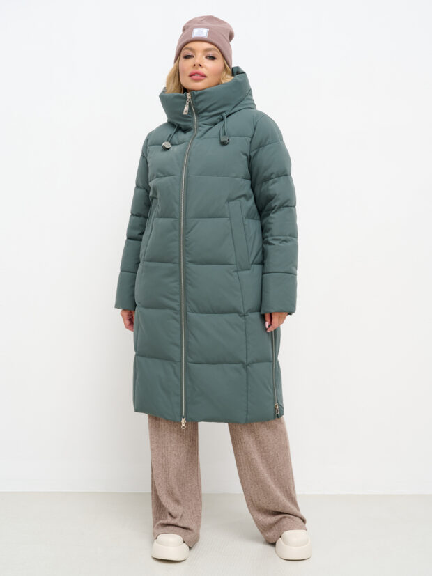 city savani cls 30528b 29 Зеленый Пальто женское утепленное