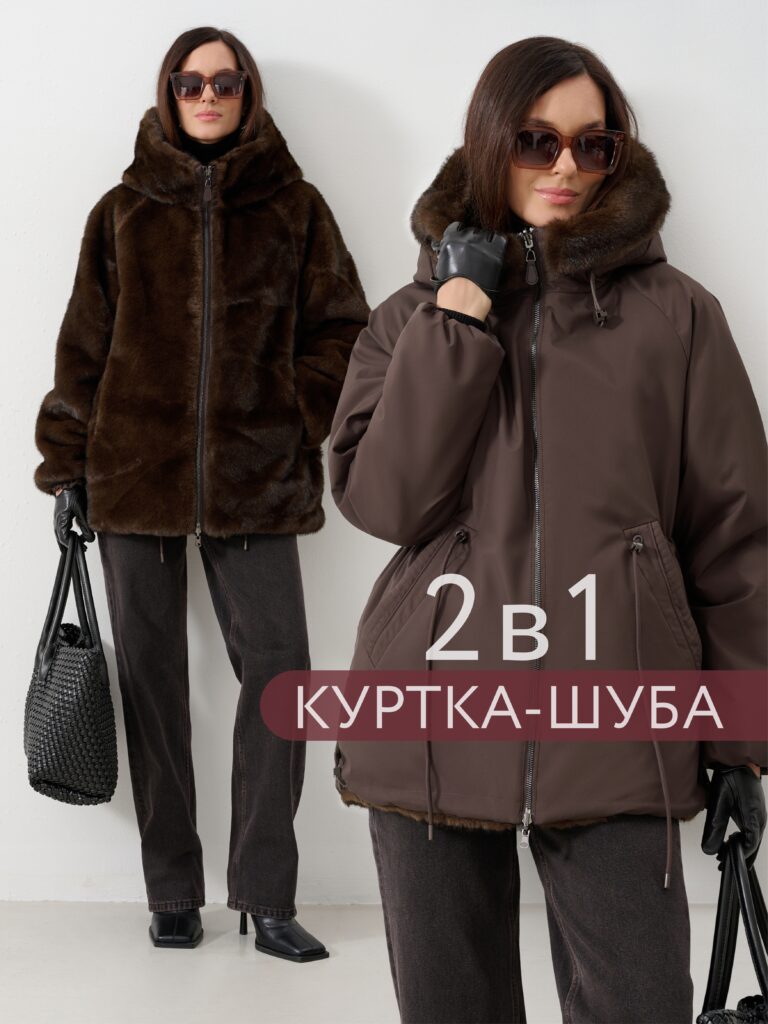 куртка женская утепленная коричневая 1